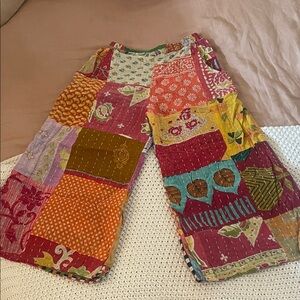 Kantha Quilted Wide Leg Pants